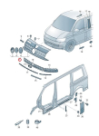 Volkswagen Transporter Kombi T6 2016 2017 Eesmine Keskmise Radiatori Grill Originaal 7E0853651A