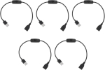 5 tk sisse/v&auml;lja l&uuml;liti isane-emane kaabel 2 kontaktiga Pvc Usb pikendusjuhe nupuga s&otilde;idu diktofonile, Led-valgustitele, must toiteadapteri pistik