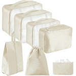 Organisaatorite komplekt, reisikotid kohvrile riiete ja kingade jaoks, BAGGI, beež, 7 tk.