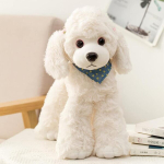 Heionia kaisukaru m&auml;nguasi teddy puudel pl&uuml;&uuml;sm&auml;nguasi salliga - kawaii koer kingitus lastele t&uuml;drukutele (valge, 20 cm)