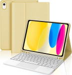 Wavata klaviatuur Ipad 10. p&otilde;lvkonnale 2022 10.9 tolli/11. p&otilde;lvkonnale 2025 A16 11 tolli puuteplaadiga, &uuml;mbris klaviatuuriga Ipad 10 2022 jaoks, magnetiline Bluetooth eemaldatav Qwertz, kollane