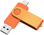 USB pulk Usb-c 128gb m&auml;lupulk, Otg, metall, oranž