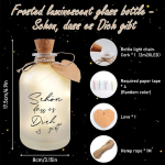 Asfrode Led pudelivalgusti kirjaga Sch&ouml;n Es Dich Gibt, valgustatud dekoratiivne pudel korgivalgustiga, personaliseeritud kingitus s&uuml;nnip&auml;evaks, pulmadeks, j&otilde;uludeks