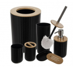 Vannitoa tarvikute komplekt NaturBlack, must