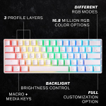 Gk61 mehaaniline m&auml;nguriklaviatuur - 61 klahviga rgb valgustusega led taustavalgusega pc / mac m&auml;nguritele