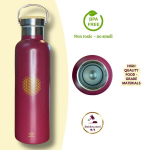 Inufysoul&reg; Termospudel 750 ml Elulillega, roostevaba teras, Bpa-vaba, isoleeritud termospudel neopreenkotiga, matkamiseks, v&auml;litingimustes, sportimiseks, kontorisse, jooga kingitused naistele