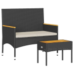 2-kohaline aiapink，V&auml;lipink koos laua ja patjadega, must, pol&uuml;rotang CFE5962985