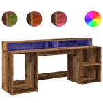 kirjutuslaud，arvutilaud LED-tuledega, vana puit, 200x55x91 cm, tehispuit CFE4730090