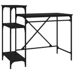 riiulitega kirjutuslaud，arvutilaud, must, 105 x 50 x 90 cm, tehispuit/raud CFE1596630