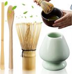 Matcha tee komplekt, Matcha luua komplekt Matcha vispli, luua hoidja, 2 teelusikat&auml;ie, Jaapani tarvikud Matcha tseremoonia jaoks, ideaalne komplekt valmistamiseks