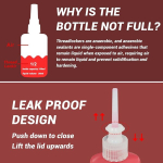 Screw Lock, 50 ml k&otilde;rge tugevusega keermeliim kruvide lukustamiseks, l&uuml;nkade t&auml;itmiseks, mutrite, poltide, metallide kinnitamiseks ja tihendamiseks, stabiilne ja roostekindel, lekete vastu