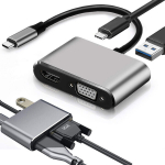 USB-C HDMI 4K VGA jaoturi adapter, USB 3.0, USB-C toiteadapter