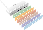 Networx 7-in-1 Usb-c jaotur Imac 24" jaoks koos sobivate v&auml;rvikleebistega - valge
