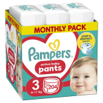 P&uuml;ksm&auml;hkmed Pampers Pants Monthly Pack 3 suurus, 6-11 kg, 204 tk