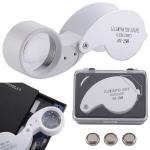 Juveliiri luup, kokkupandav, 2 LED-i, 40x