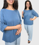 Pluus naistele Muslin, sinine