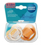 CANPOL Rinnapiimaga rahustav silikoonist s&uuml;mmeetriline lutipudel 6-18 kuud M&Auml;ED kollane 2 tk