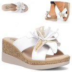 Naiste nahast platvormi elegantne mugav valge Filippo flip-flops 36 37 38 38 39 40 41