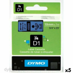 Ruban Lamin&eacute; - Dymo - D1 45806 - Musta Sininen - 19 mm - Pakkaus 5 kpl
