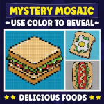 Mystery Mosaic: Delicious Foods, Mystery Mosaic: Delicious Foods