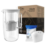Aqualogis Etiuda klaasist veekann 2,9 l valge koos 1 Pure+ filtrikassetiga