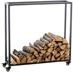 Kaminapuude hoidja Hetta 25x100x100 cm, Juoda