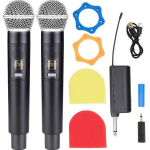 Juhtmevaba karaokemikrofonide komplekt vastuv&otilde;tjaga, 2 mikrofoniga, esinemiseks ja laulmiseks ideaalne.