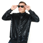 Disco stiilis must "Bomber" jakk