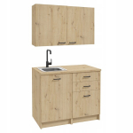 K&ouml;&ouml;gikappide komplekt 100 x 60 cm Artisan tamm sahtlite ja t&ouml;&ouml;pinnaga