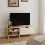 TV-alus 2 uksega, 140x40x50 cm, Tamm-Kreemvalge, TV-alus, televiisorilaud 2 uksega, 140x40x50 cm, Tamm-Kreemvalge