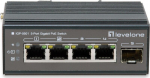 LevelOne IGP-0501 Gigabit Ethernet Switch 4-Porti PoE Toega, Must, Rackmount Toetuseta