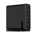 Gembird - TA-UC-2A4C-PD75-01-BK - Universaalne laadur 75 W GaN 2 x USB-A 4 x USB-C, kiirlaadur, must