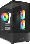 Korpus Sharkoon MK6 RGB Valge Micro-ATX Karp Klaas ja 3 PWM ARGB Ventilaatorit
