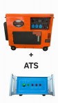 &Uuml;HEFAASILINE DIIZELGENERAATOR 7 kW + ATS KD123