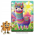 Puidust pusle 40 tk. Rainbow Lama Fiesta lastele Wooden.city