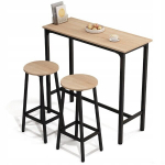 Baarikomplekt k&ouml;&ouml;gilaud + 2 toolid hocker modernne t&ouml;&ouml;stuslik loft