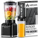 Klaasist blender 1500W, 1,5 l klaasanum + 600 ml pudel, titaanist terad Abrams.