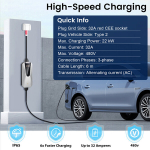 kaasaskantav elektriauto laadimisjaam junsun wallbox ev evse laadija 32a 22kw type 2 6 meetri kaabel app wifi reguleeritav juhtimine