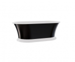 Vann Besco Ziva Black&White, 160 x 75 cm, sifooniga ja &uuml;levooluga slim black