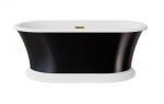 Vann Besco Ziva Black&White, 160 x 75 cm, sifooni ja &uuml;levooluga slim gold