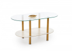 Kohvilaud Halmar Ducat, valge marmor/l&auml;bipaistev/kuldne