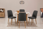 I&scaron;plečiamas pietų stalas ir kėdės (5 vienetai) Vina 1053 - Atlantic Pine, Anthracite