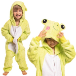 Laste pidžaama Kigurumi Onesie kost&uuml;&uuml;m, roheline konn, 105-115 cm, 105-115 cm