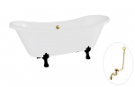 Vann Besco Amelia 190, White+Black, sifooniga &uuml;levooluga Klik-klak Gold