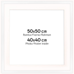 Valge fotoraam HEN PASS 1 50x50 cm passepartoutiga (40x40)