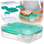 System Bento To Go 1650ml: 5 lahtri ja tassiga toidukarp