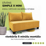 Kahe kohaline lahtik&auml;iv diivan Simple X Mini, Podrez, kollane