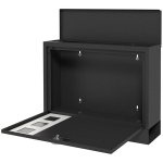 Metallist postkast, modern, lukustatav, 36,5 x 11,5 x 29 cm, must
