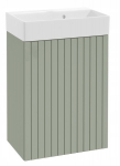 Eukal&uuml;pti vannitoakapp valamu ja soonilise esik&uuml;ljega 50x70cm k&auml;epidemeta design