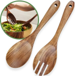 Puidust salatilusikate komplekt, 2 tk